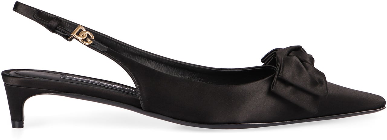 Dolce & Gabbana Satin slingback pumps Zwart