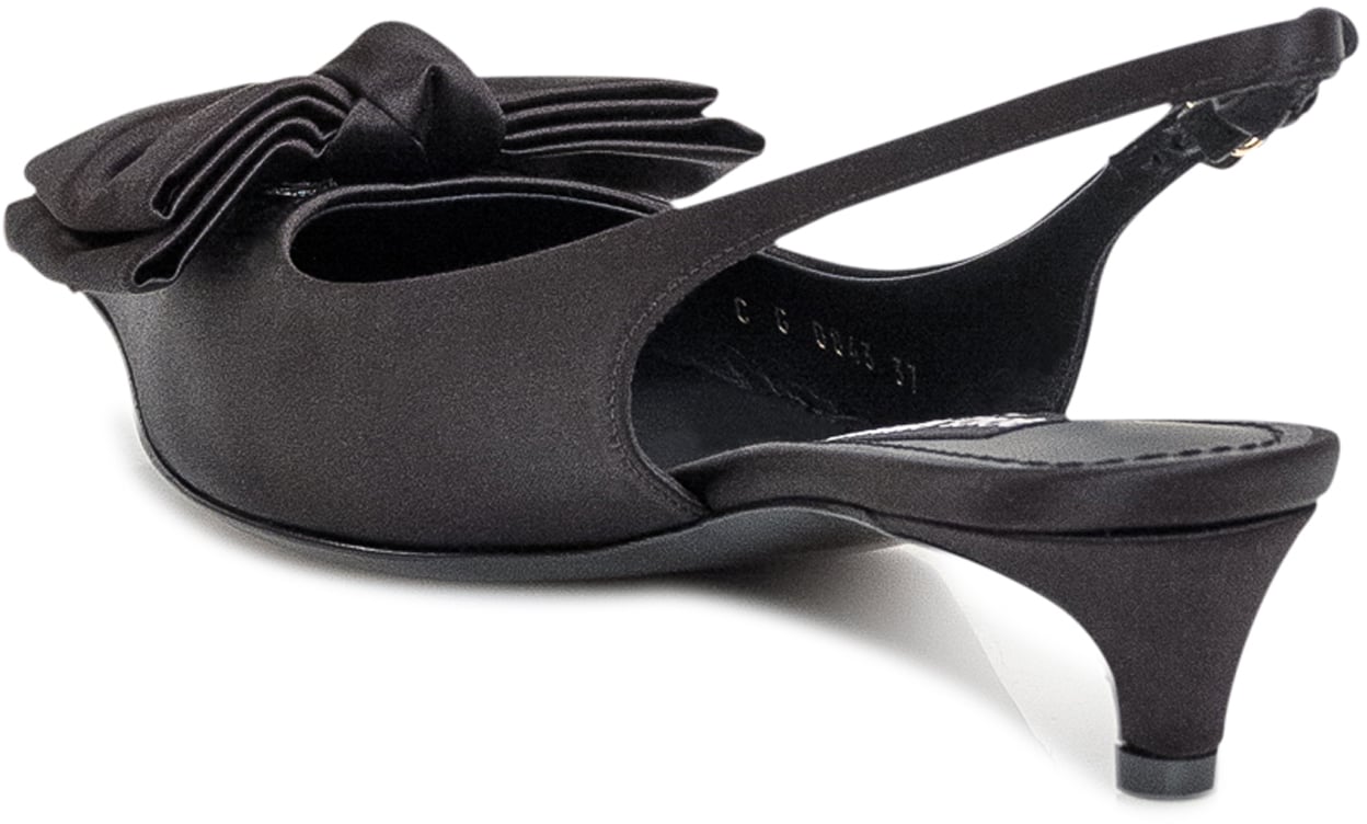 Dolce & Gabbana Slingback in Raso con Fiocco Zwart