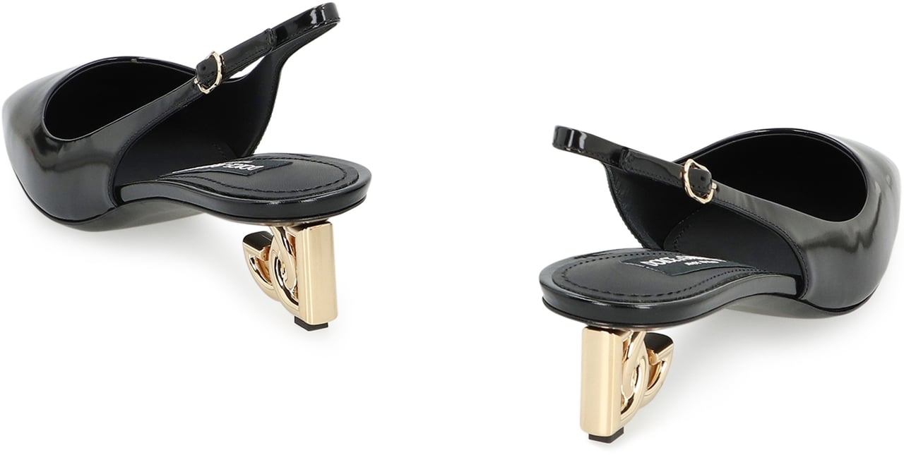 Dolce & Gabbana Patent leather slingback pumps Zwart