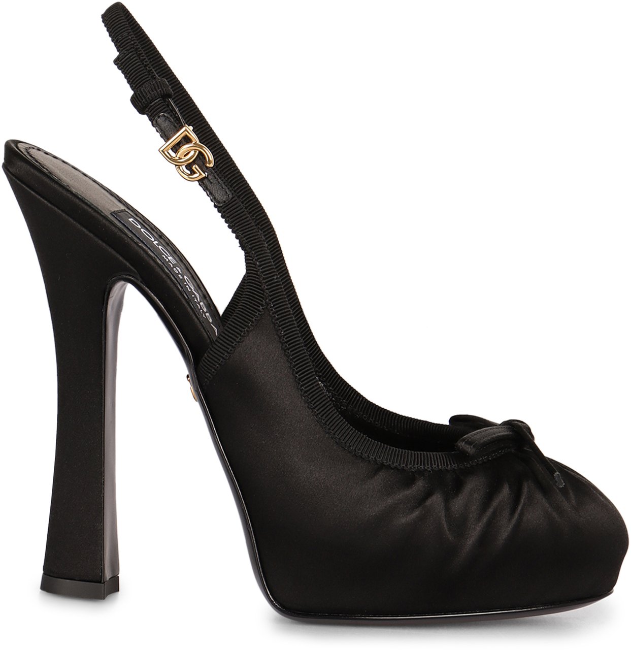 Dolce & Gabbana Satin slingback pumps Zwart