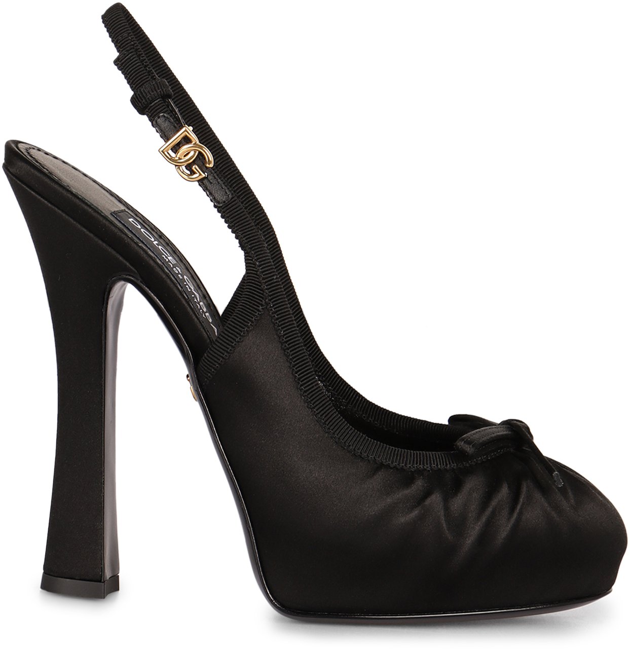Dolce & Gabbana Satin slingback pumps Zwart