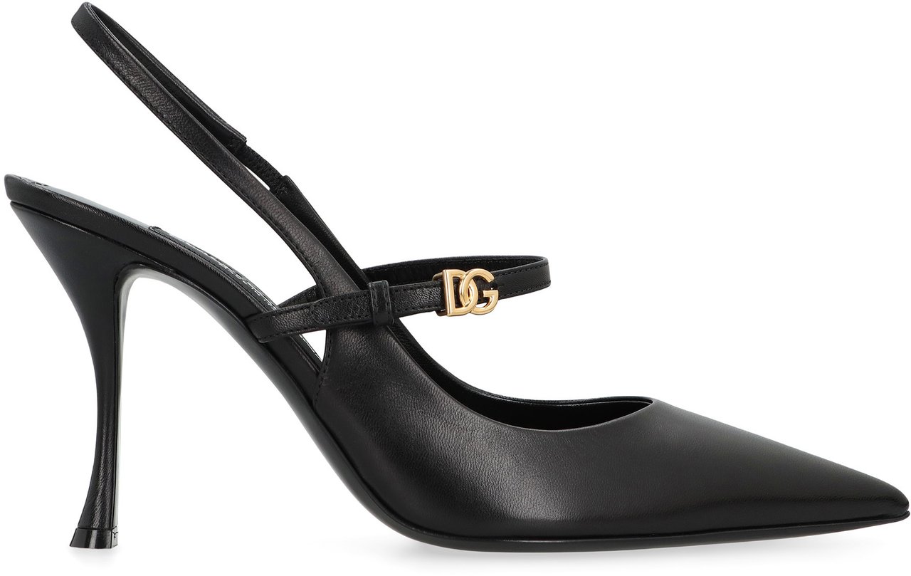 Dolce & Gabbana Slingback in leather Zwart