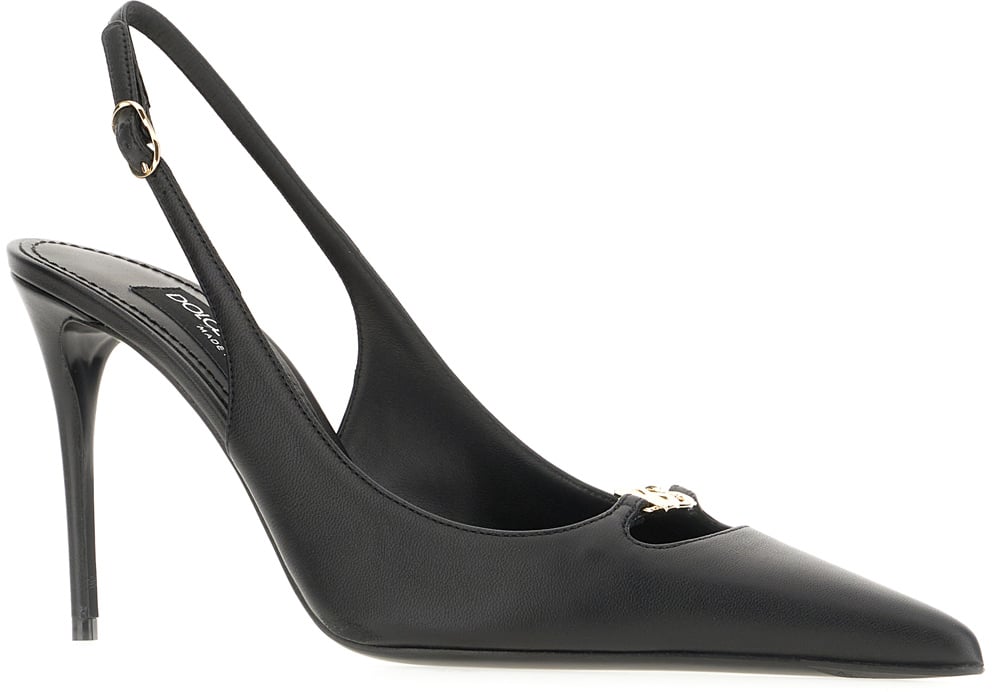 Dolce & Gabbana Dolce&gabbana Black nappa leather pumps Zwart