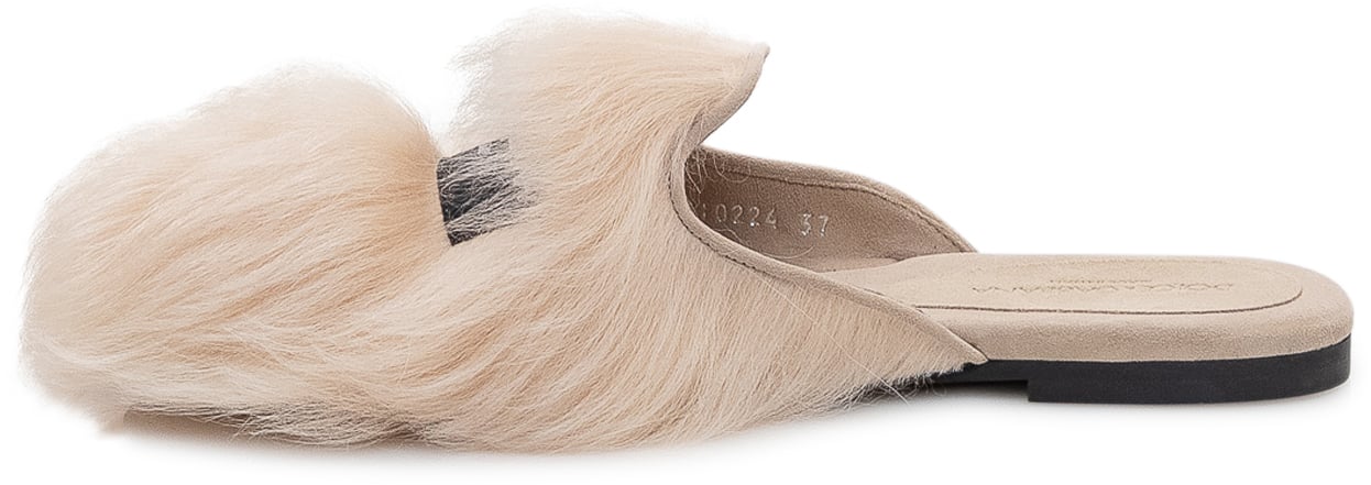 Dolce & Gabbana Sabot Mule con Fascia in Pelliccia Wit