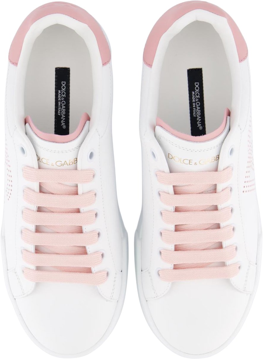 Dolce & Gabbana Dolce&Gabbana Dames Portofino Sneaker Wit/Roze Wit