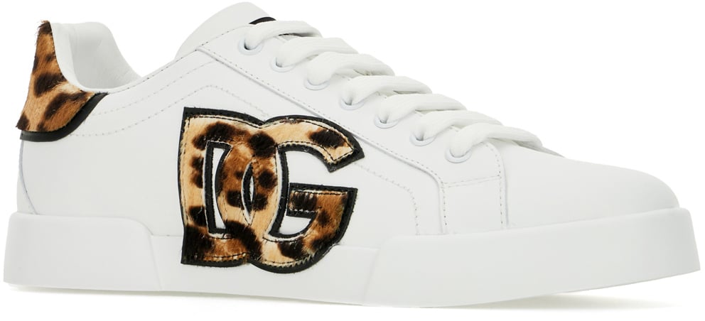 Dolce & Gabbana Dolce&gabbana White leather Portofino sneakers Wit