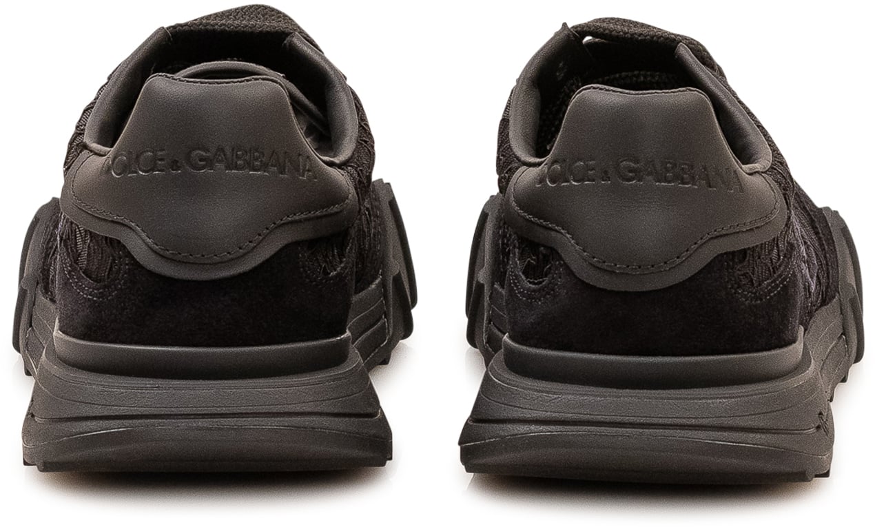 Dolce & Gabbana Sneakers Basse con Ricamo Laterale Donkergrijs