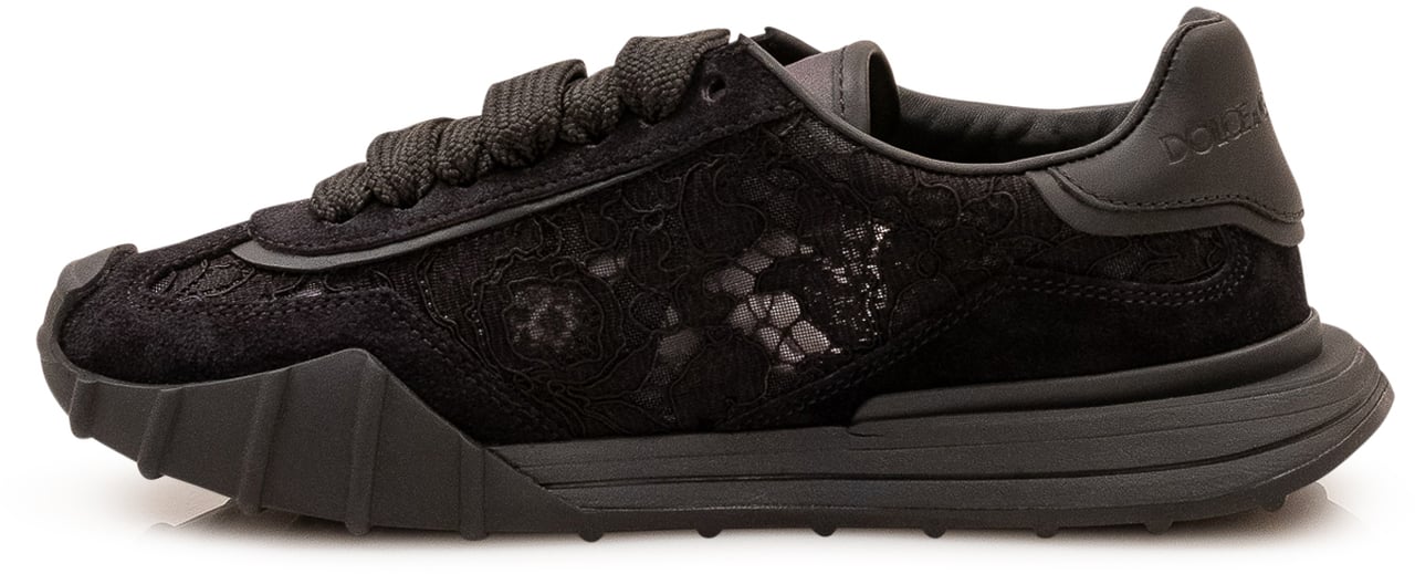 Dolce & Gabbana Sneakers Basse con Ricamo Laterale Donkergrijs