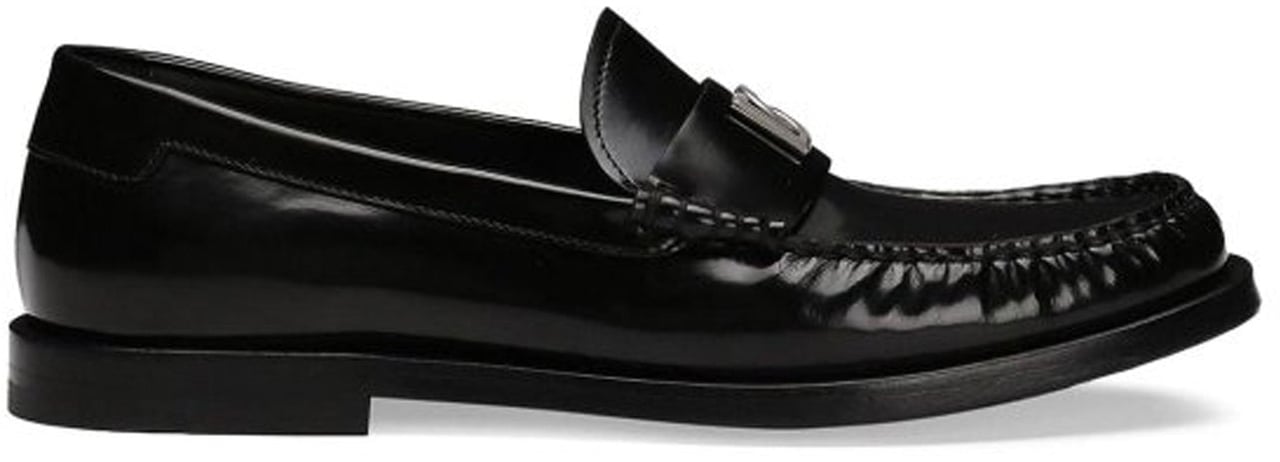 Dolce & Gabbana Dolce & Gabbana Leather Logo Loafers Zwart
