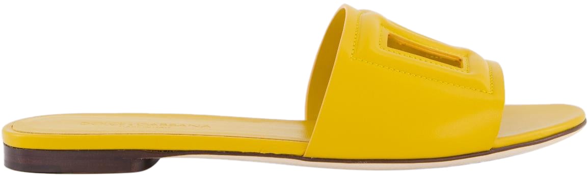 Dolce & Gabbana Dames D&G Logo Flat Slide Geel Neutraal