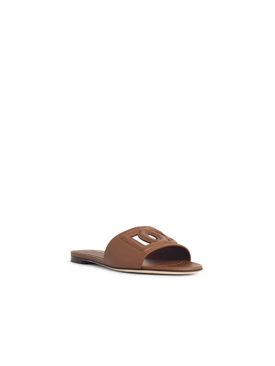 Dolce & Gabbana Brown Leather Slipper Bruin