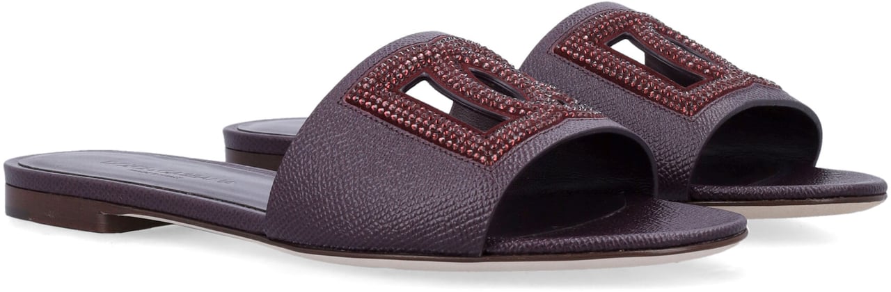 Dolce & Gabbana Flat Dg Slide Viola Paars
