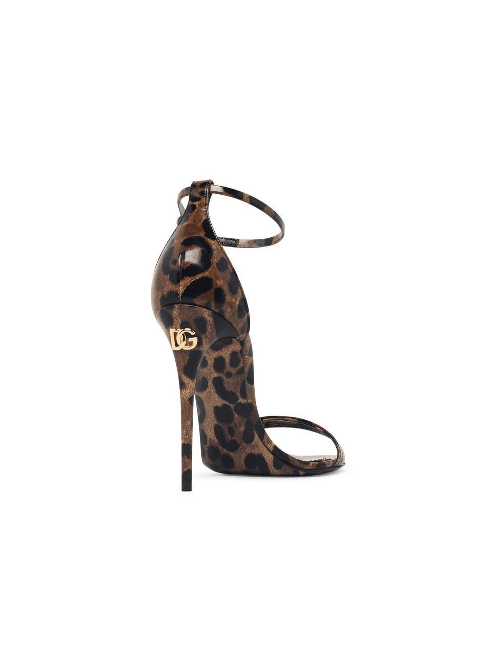 Dolce & Gabbana Leopard Print Calfskin Leather Sandals With Adjustable Drawstring Neutraal