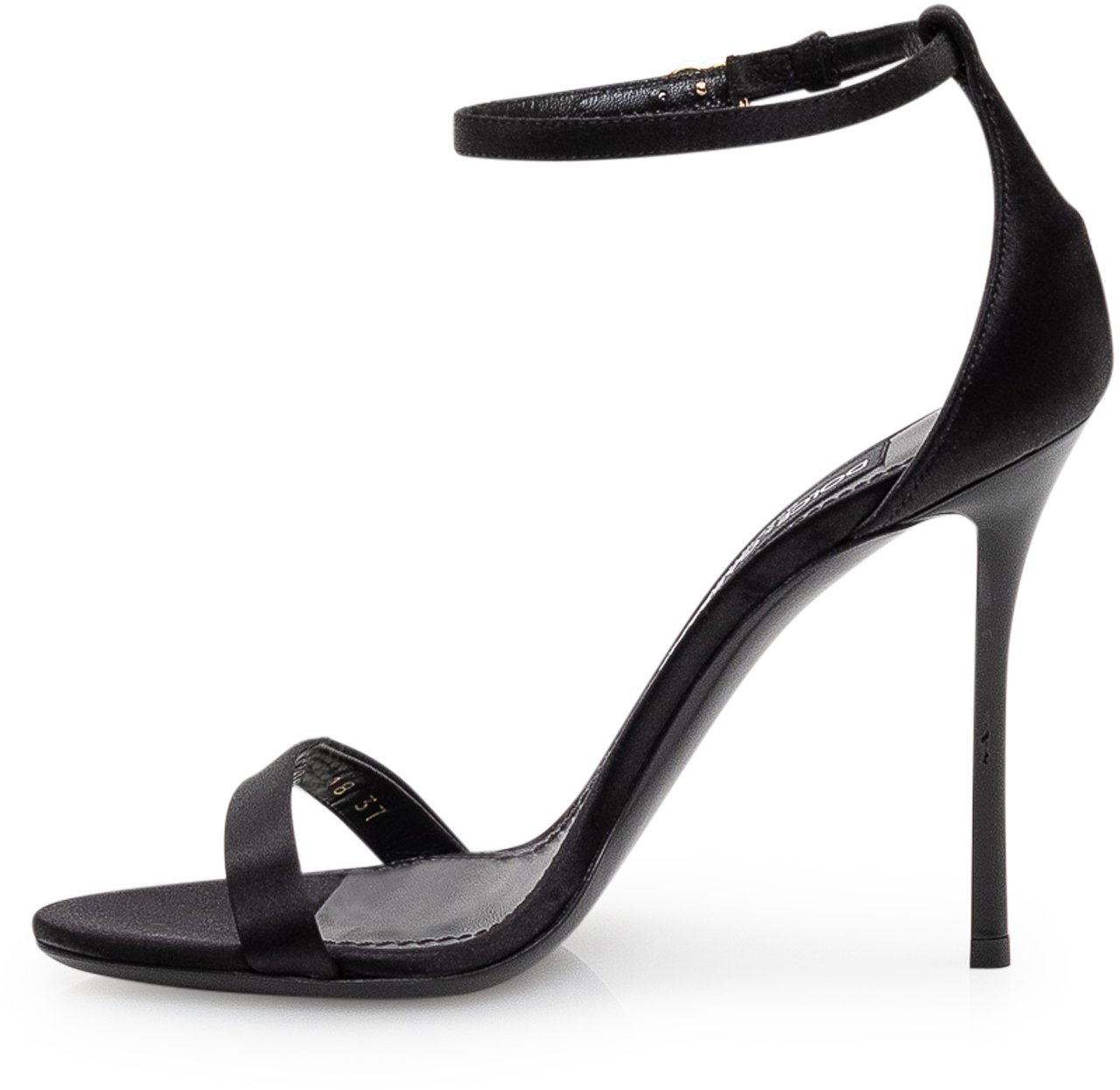 Dolce & Gabbana Sandali con Tacco Alto e Cinturino alla Caviglia Zwart