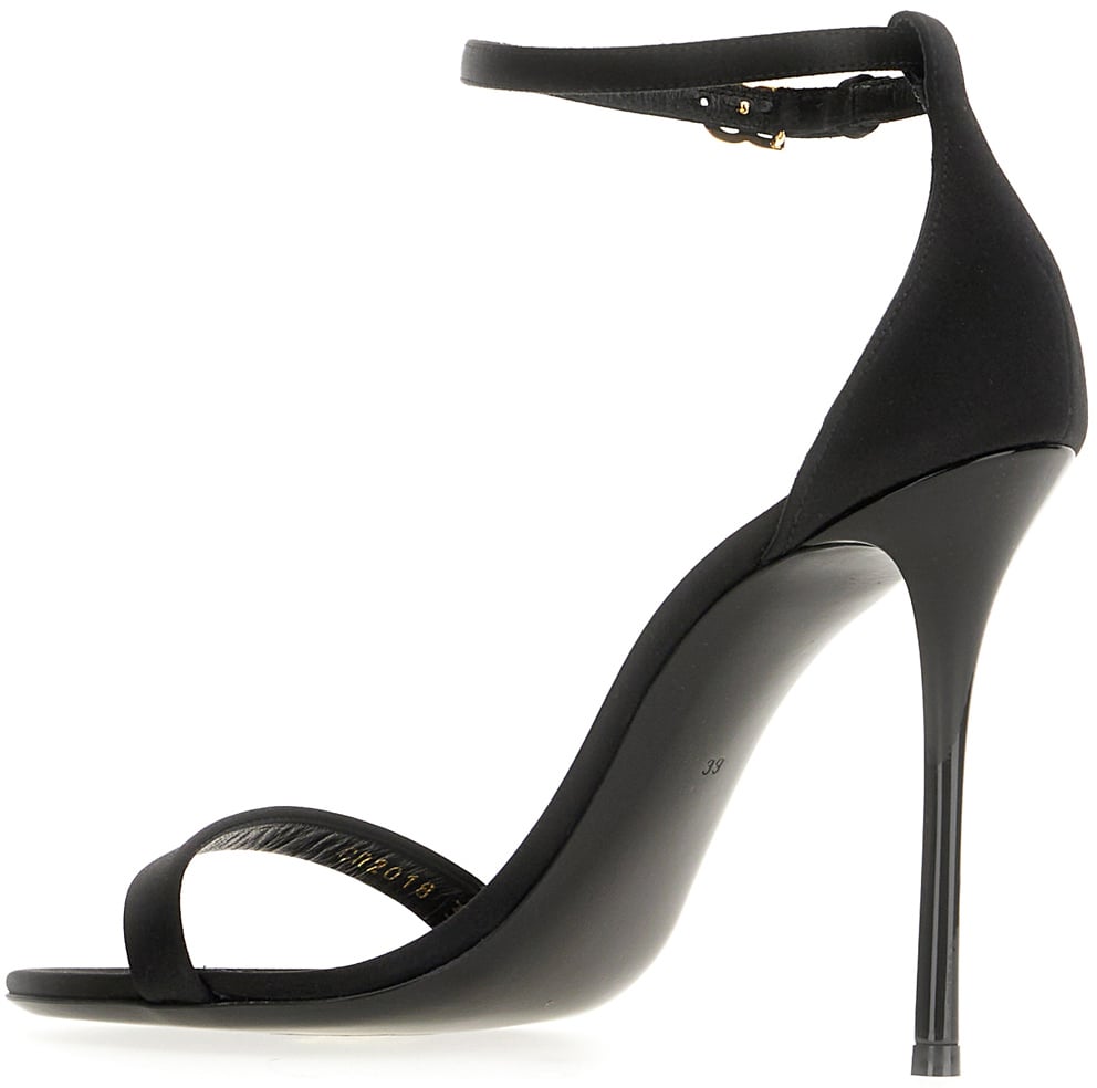 Dolce & Gabbana Dolce&gabbana Black satin high sandals Zwart