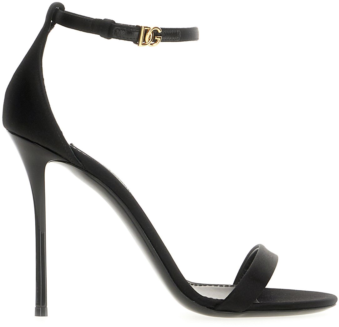 Dolce & Gabbana Dolce&gabbana Black satin high sandals Zwart