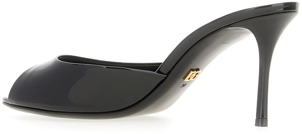 Dolce & Gabbana Dolce&gabbana Black leather mules Zwart