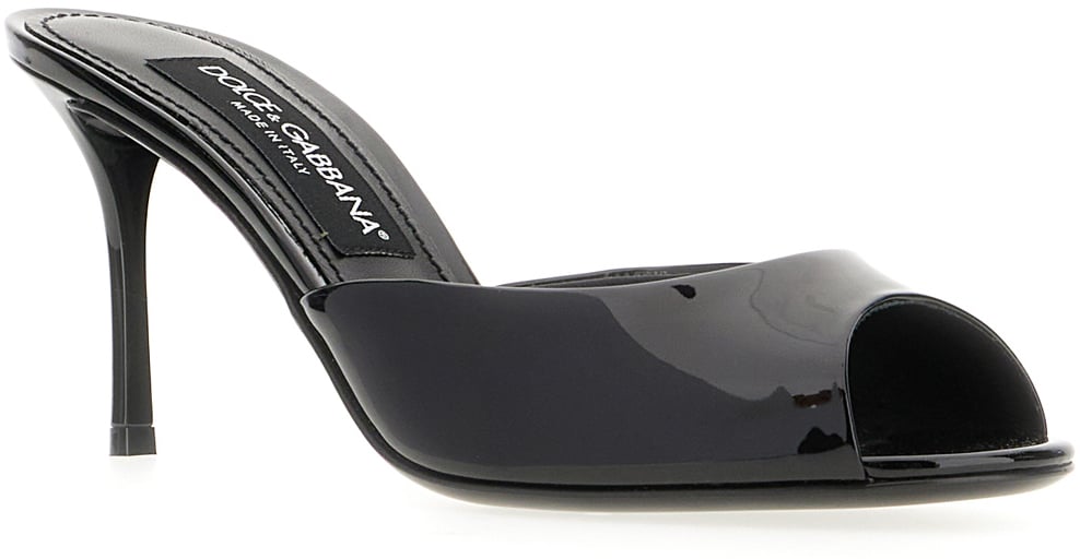 Dolce & Gabbana Dolce&gabbana Black leather mules Zwart