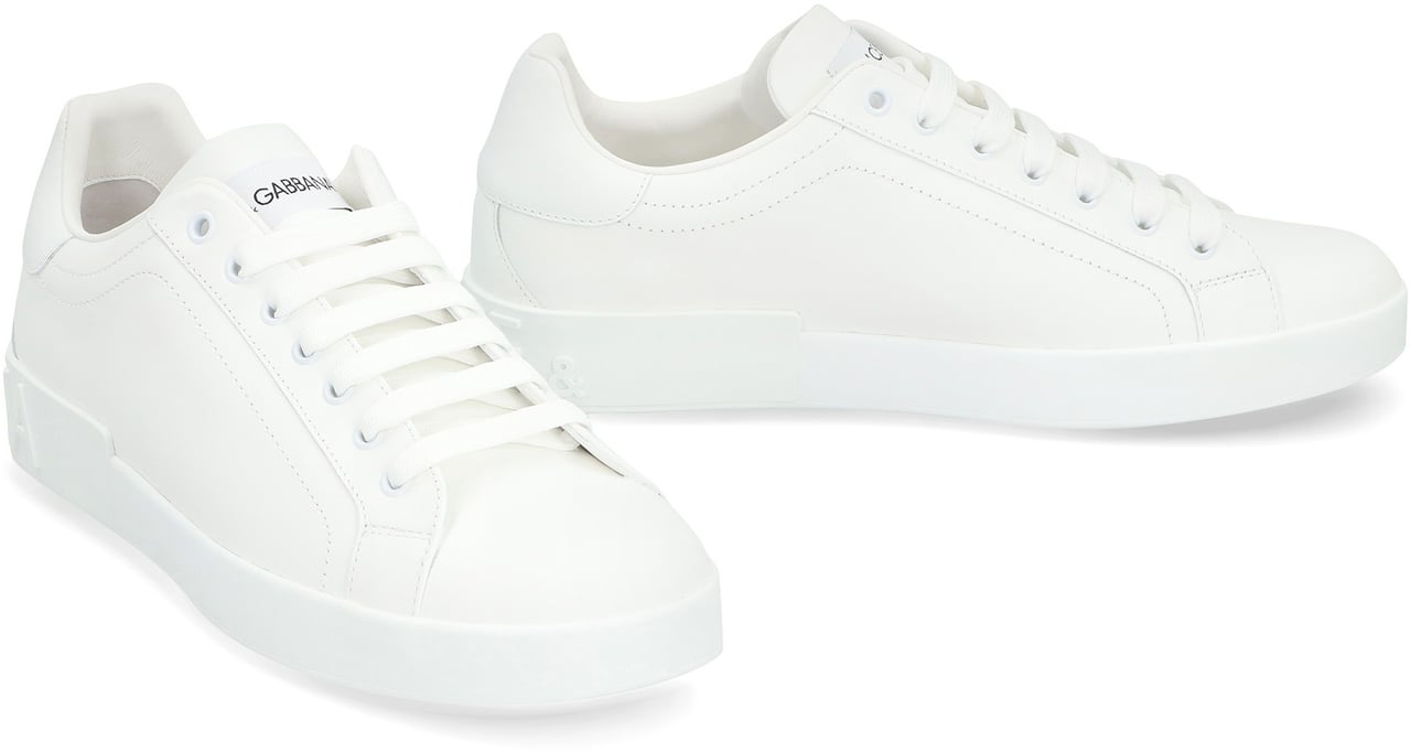 Dolce & Gabbana Portofino Leather low-top sneakers Wit