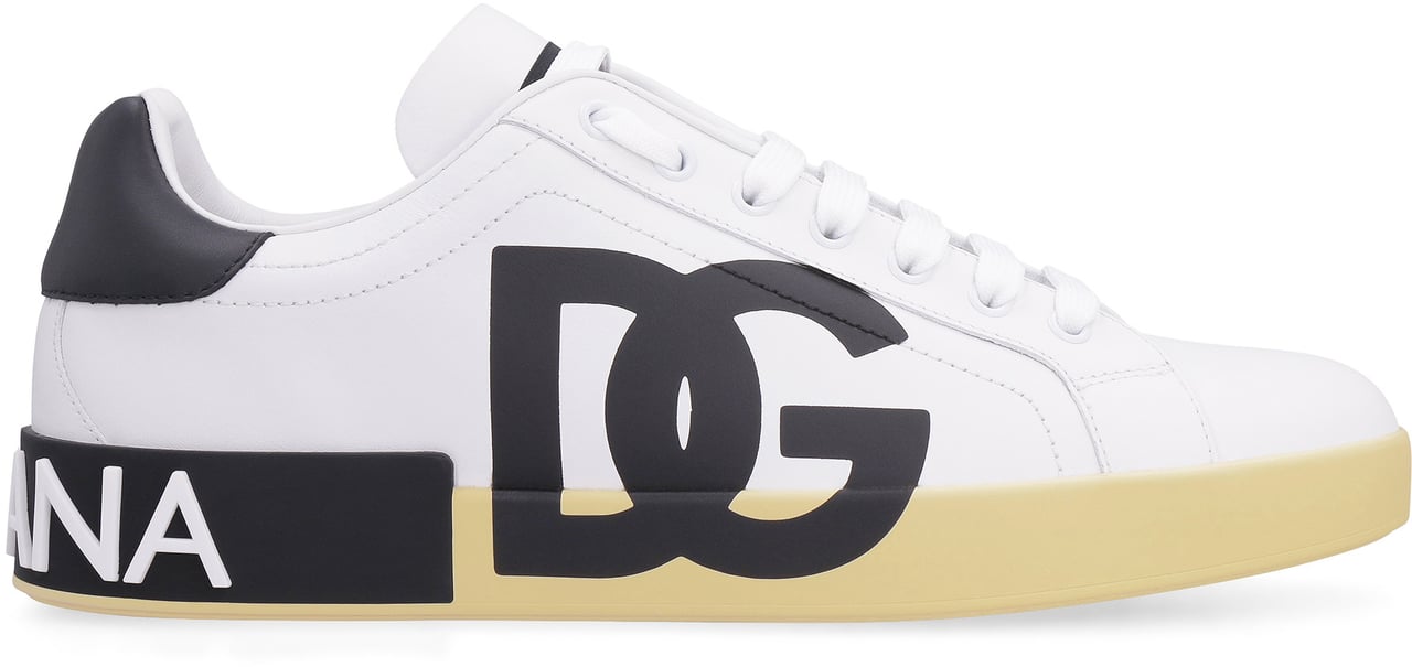 Dolce & Gabbana Portofino leather low-top sneakers Wit