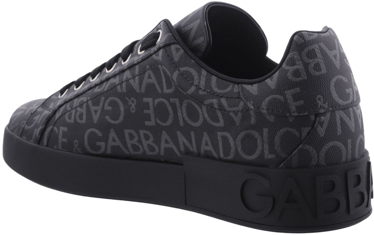 Dolce & Gabbana Dolce&Gabbana Heren Coated Portofino Sneakers Zwar Zwart