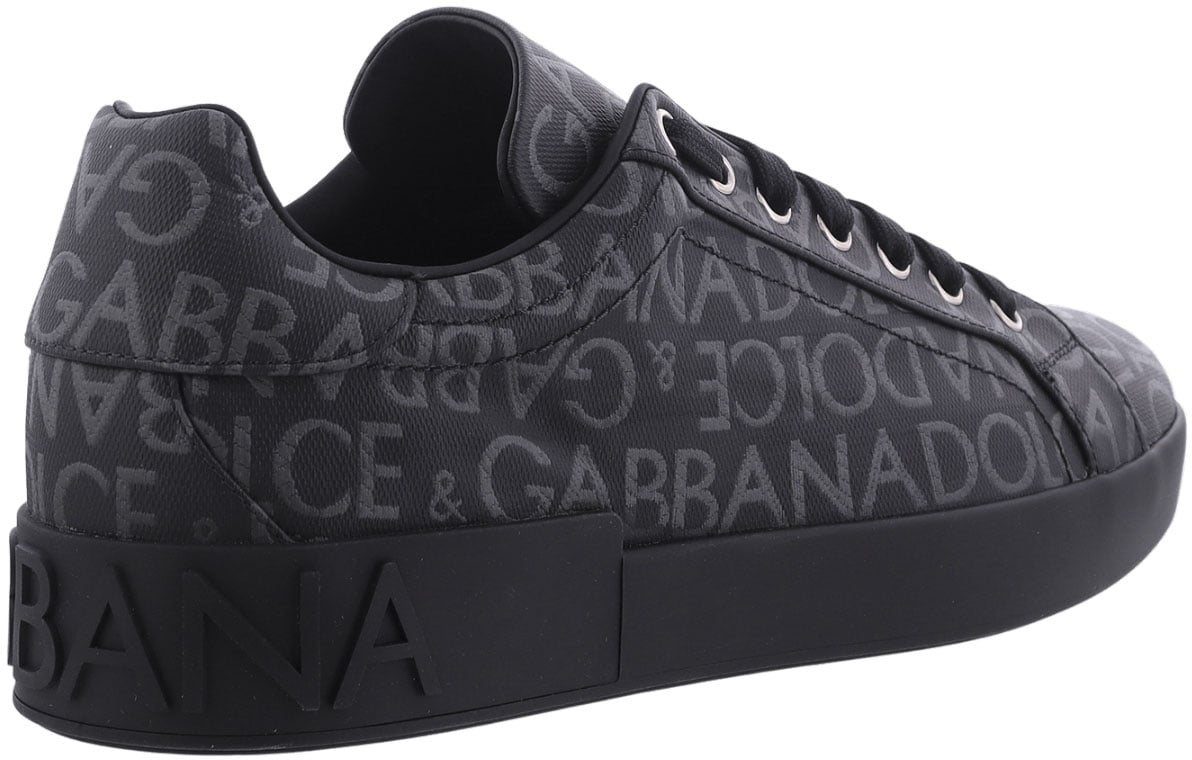 Dolce & Gabbana Dolce&Gabbana Heren Coated Portofino Sneakers Zwar Zwart