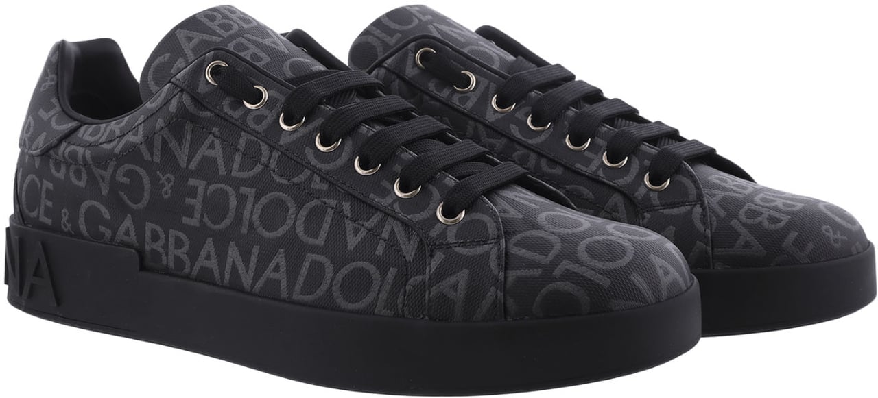 Dolce & Gabbana Dolce&Gabbana Heren Coated Portofino Sneakers Zwar Zwart