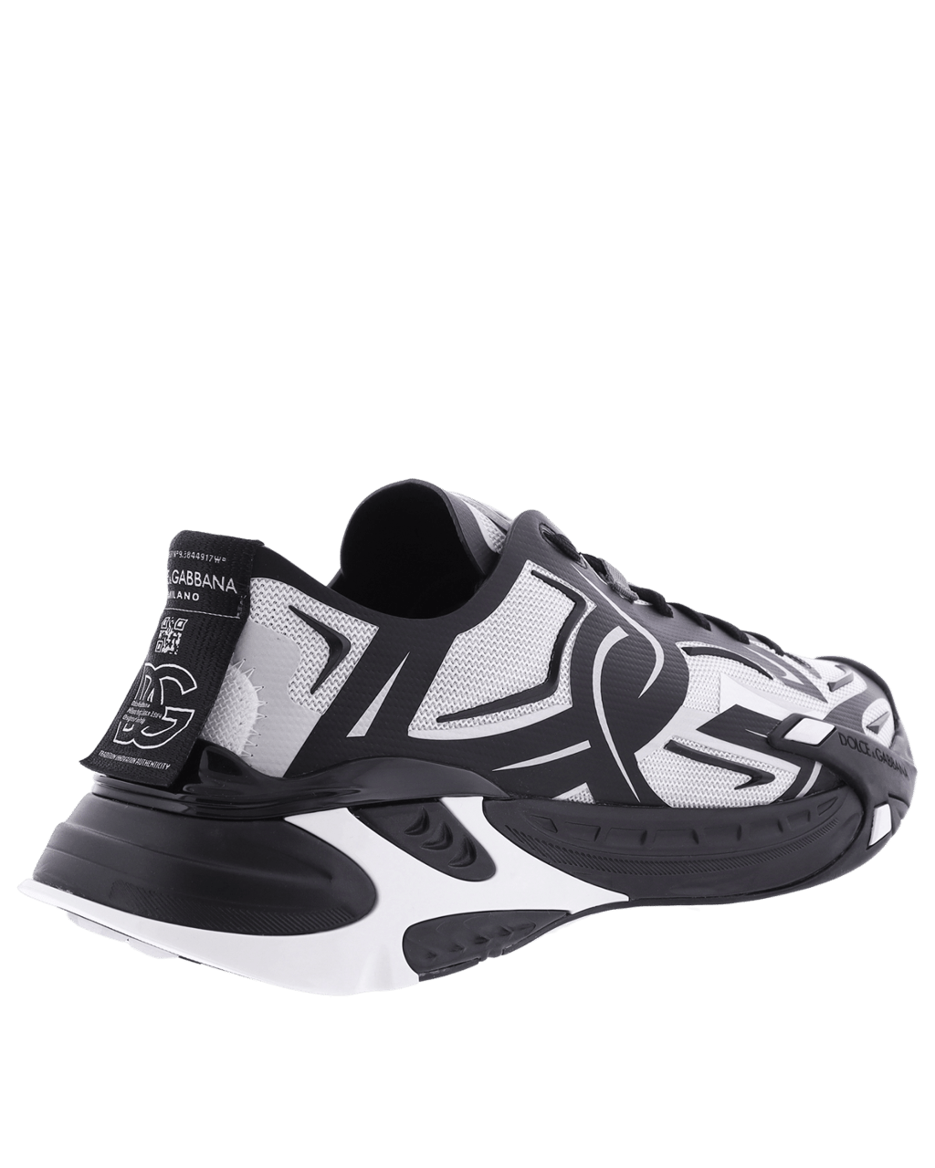 Dolce & Gabbana Heren Mesh Fast Sneakers Zwart/Wit Wit