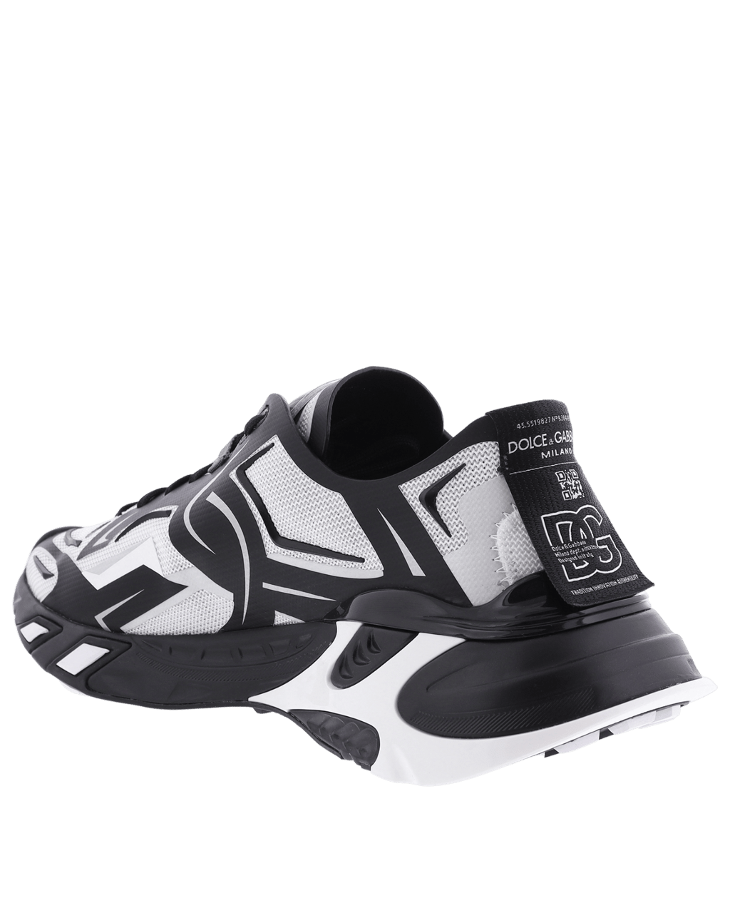 Dolce & Gabbana Heren Mesh Fast Sneakers Zwart/Wit Wit