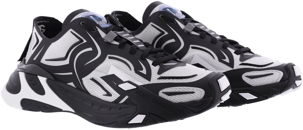 Dolce & Gabbana Dolce&Gabbana Heren Mesh Fast Sneakers Zwart/Wit Wit