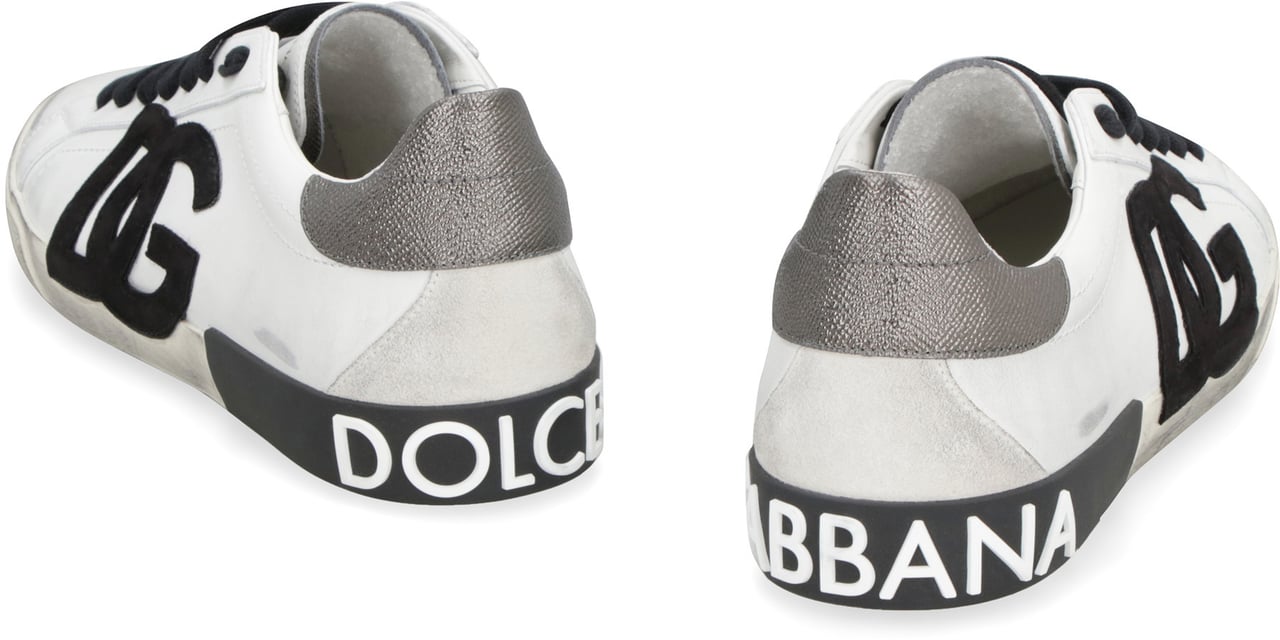 Dolce & Gabbana Leather low-top sneakers Wit