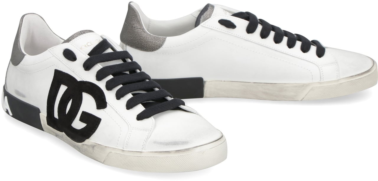 Dolce & Gabbana Leather low-top sneakers Wit
