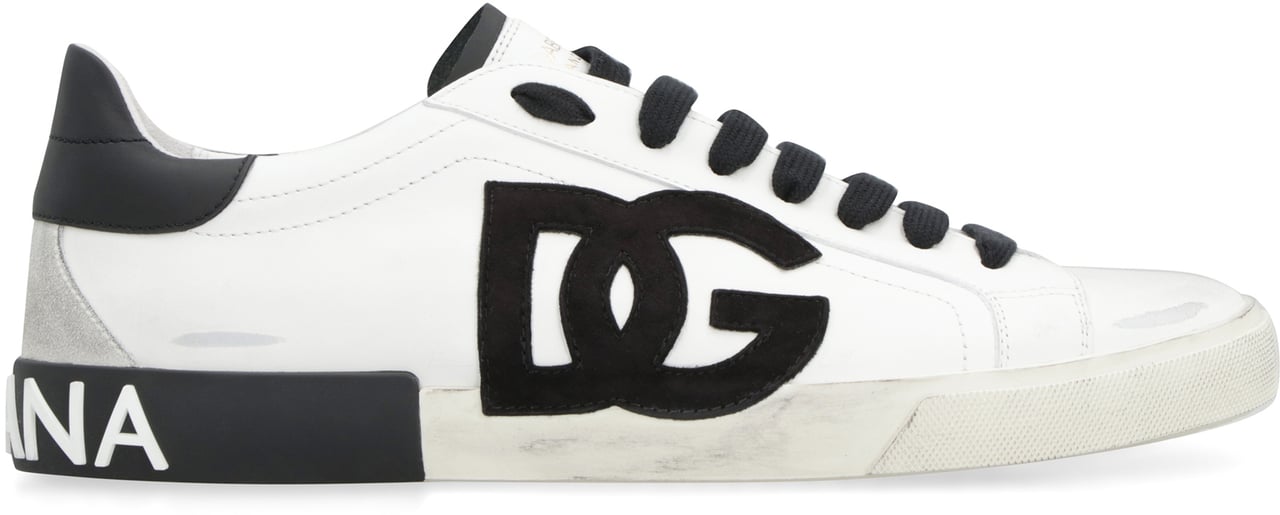 Dolce & Gabbana Portofino leather low-top sneakers Wit