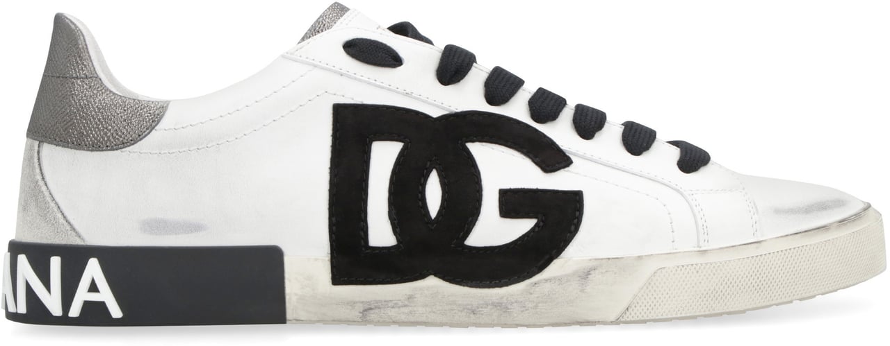 Dolce & Gabbana Leather low-top sneakers Wit