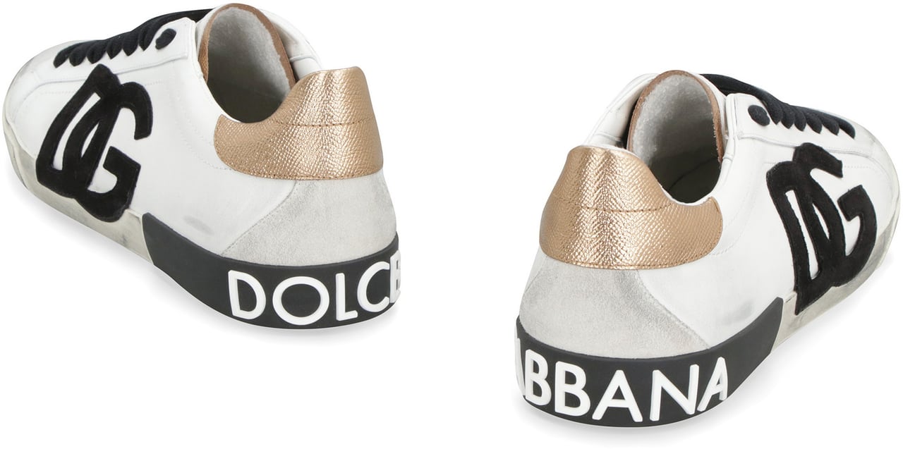 Dolce & Gabbana Portofino leather sneakers Wit