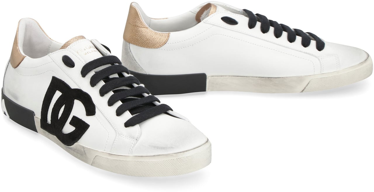 Dolce & Gabbana Portofino leather sneakers Wit