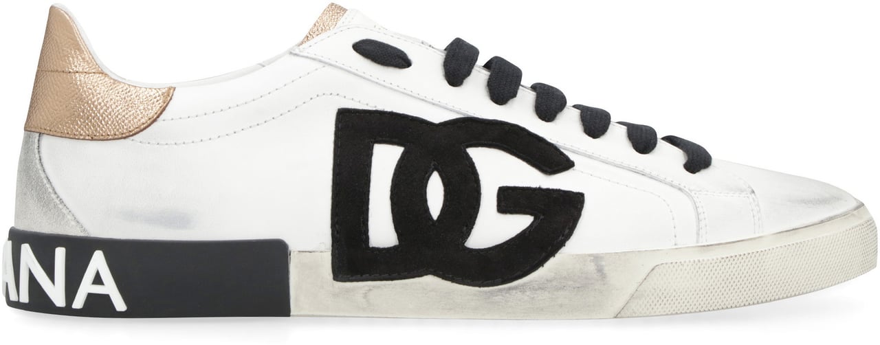 Dolce & Gabbana Portofino leather sneakers Wit