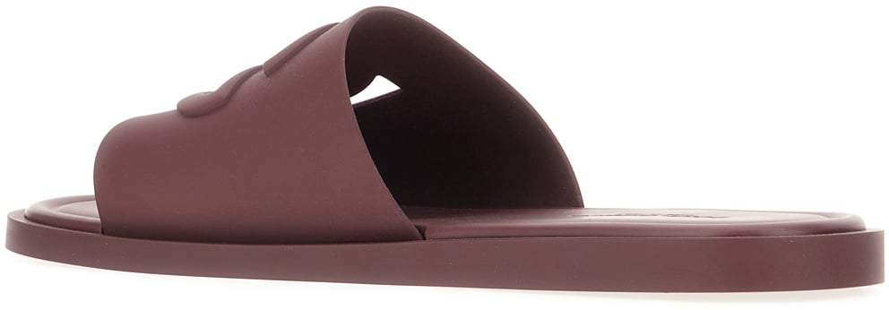 Dolce & Gabbana Burgundy rubber slippers Zwart