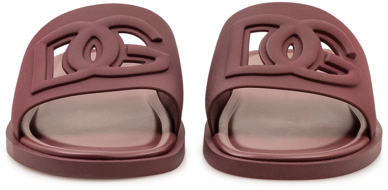 Dolce & Gabbana Dolce&gabbana Burgundy rubber slippers Zwart