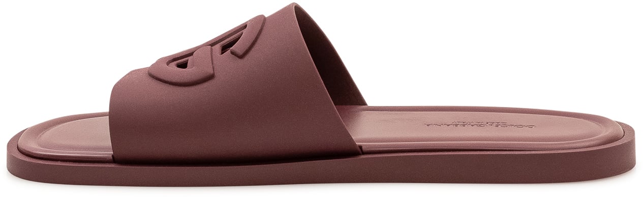 Dolce & Gabbana Dolce&gabbana Burgundy rubber slippers Zwart