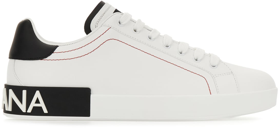Dolce & Gabbana Dolce&gabbana White nappa leather Portofino sneakers Wit