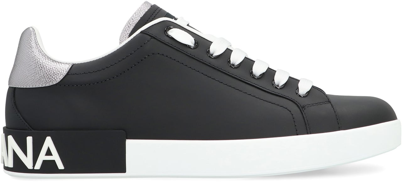Dolce & Gabbana Portofino Spoiler Leather low-top sneakers Zwart