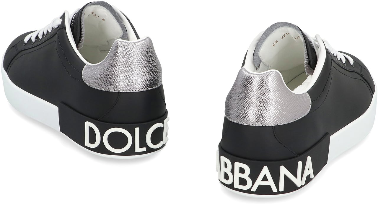 Dolce & Gabbana Portofino Spoiler Leather low-top sneakers Zwart