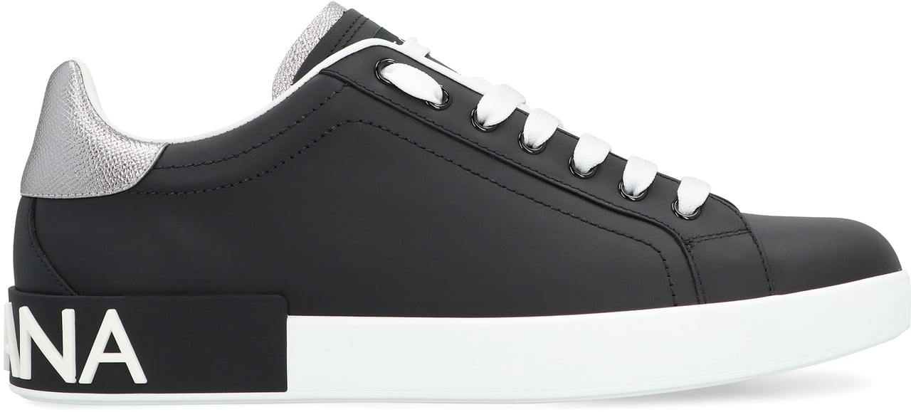 Dolce & Gabbana Portofino Spoiler Leather low-top sneakers Zwart