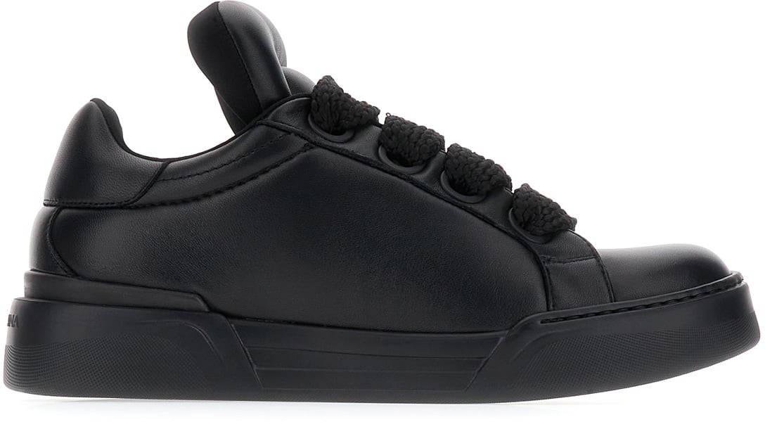 Dolce & Gabbana Dolce&gabbana Black nappa leather Mega Skate sneakers Zwart