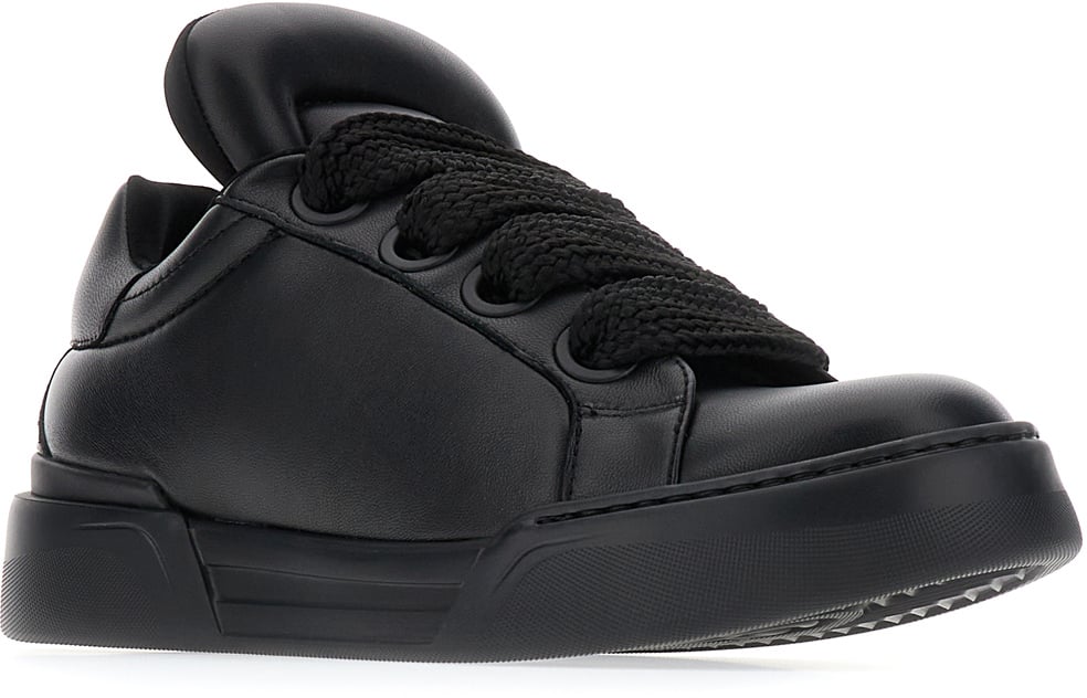 Dolce & Gabbana Dolce&gabbana Black nappa leather Mega Skate sneakers Zwart