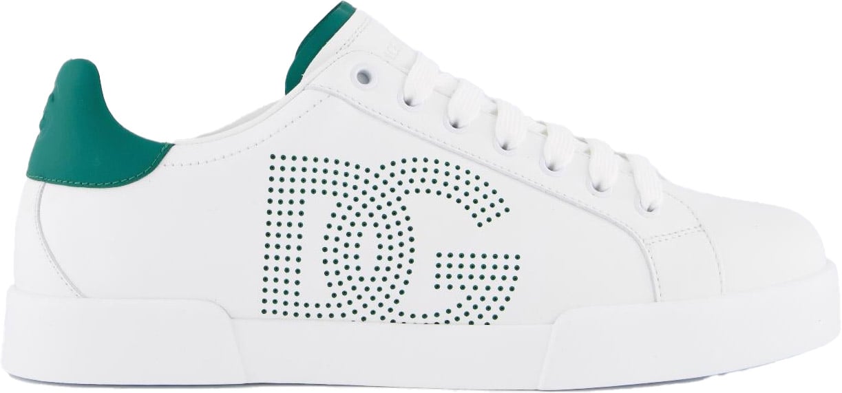 Dolce & Gabbana Heren Portofino Sneaker Wit/Groen Wit
