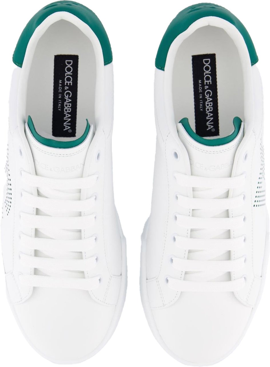 Dolce & Gabbana Heren Portofino Sneaker Wit/Groen Wit