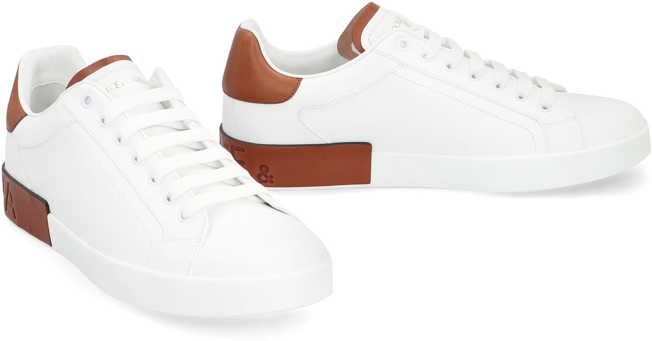 Dolce & Gabbana Portofino leather sneakers Wit