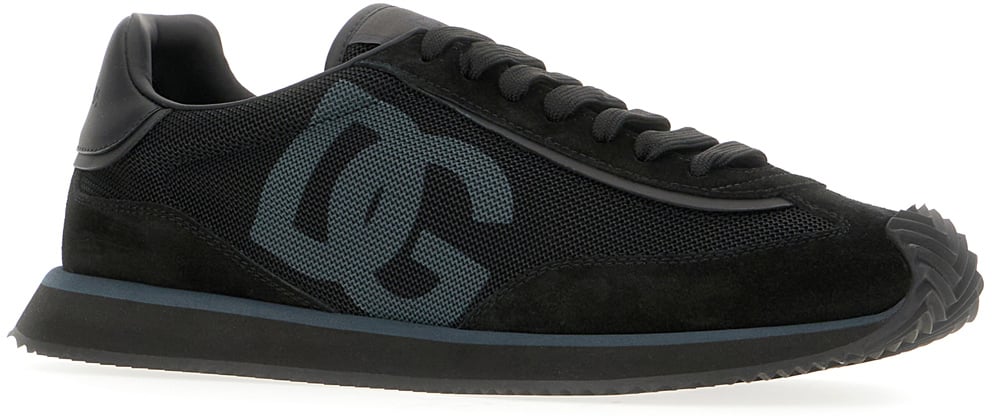 Dolce & Gabbana Dolce&gabbana Black suede and mesh DG Aria sneakers Zwart
